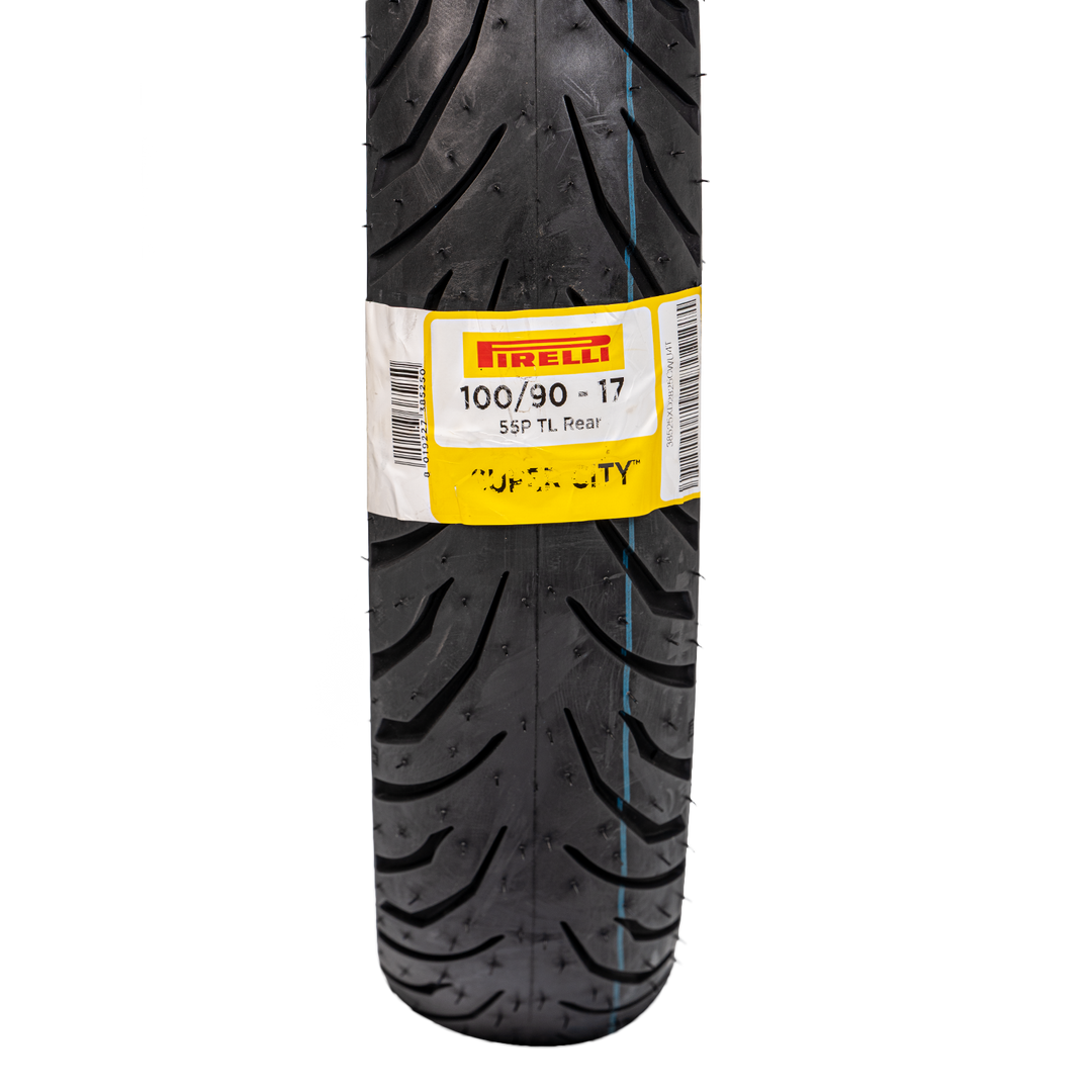 Llanta Pirelli 100/90-17 SUPER CITY Trasera Sellomatic - Mundimotos