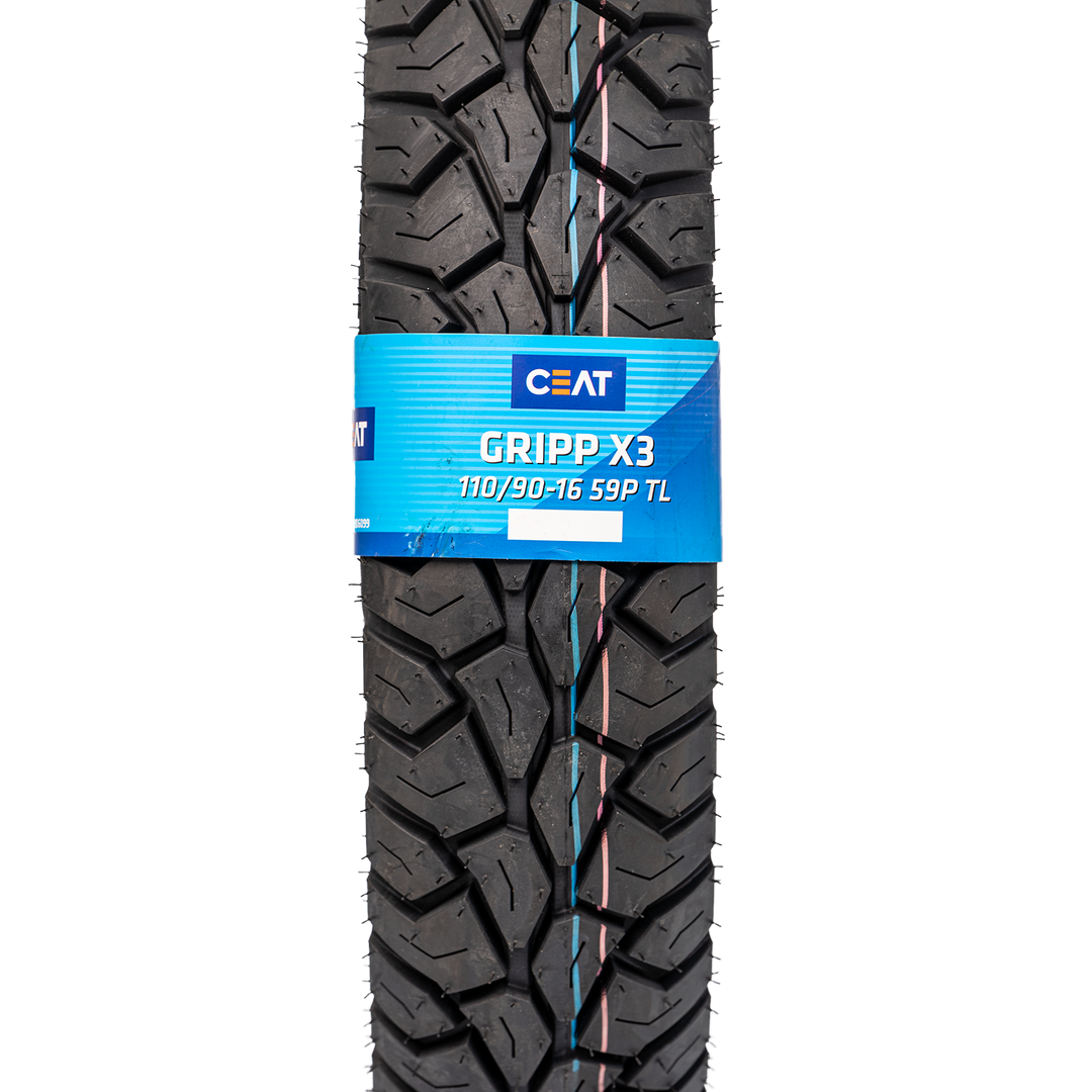Llanta CEAT 110/90-16 GRIPP X3 Trasera Sellomatic - Mundimotos