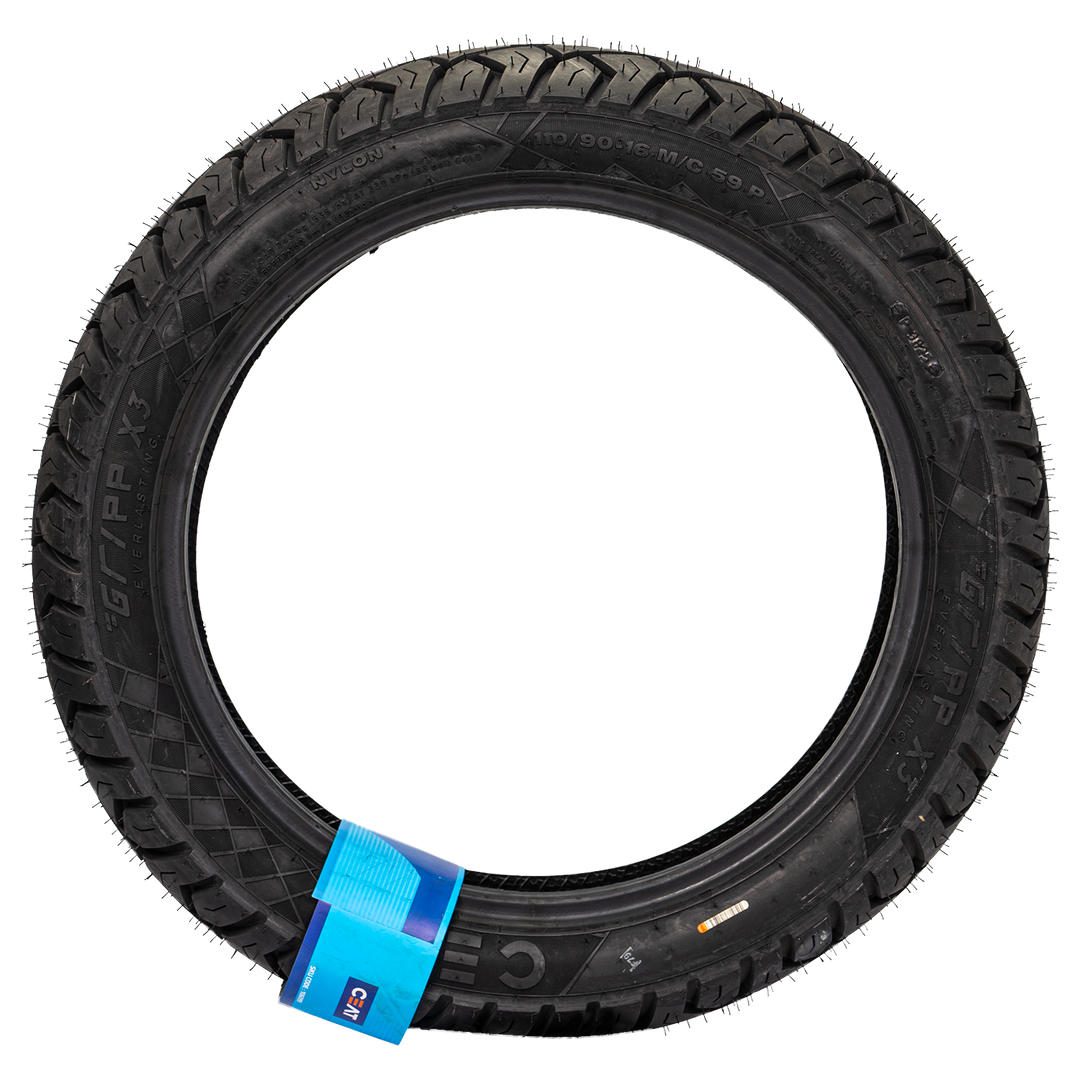Llanta CEAT 110/90-16 GRIPP X3 Trasera Sellomatic - Mundimotos