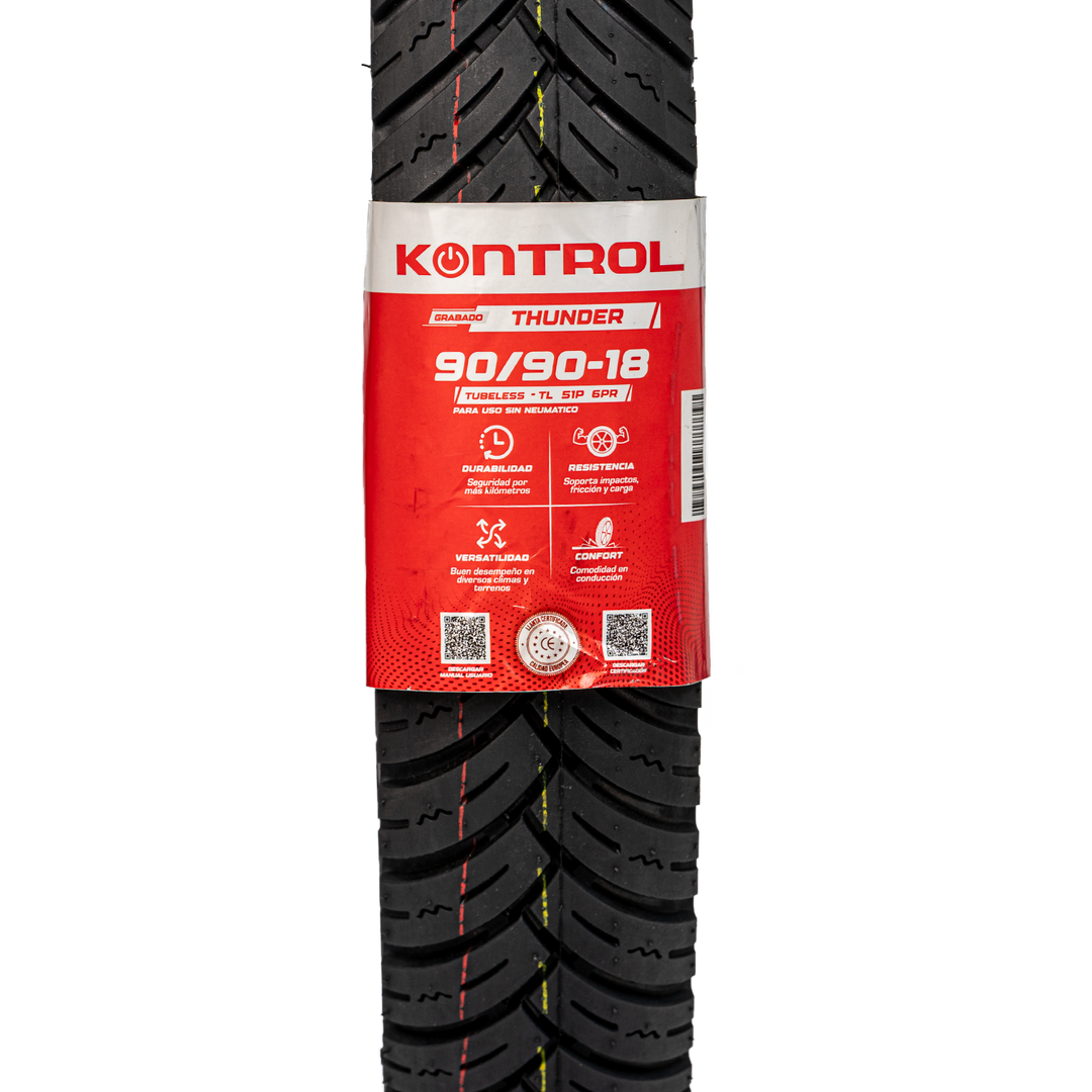 Llanta KONTROL 90/90-18 THUNDER Sellomatic