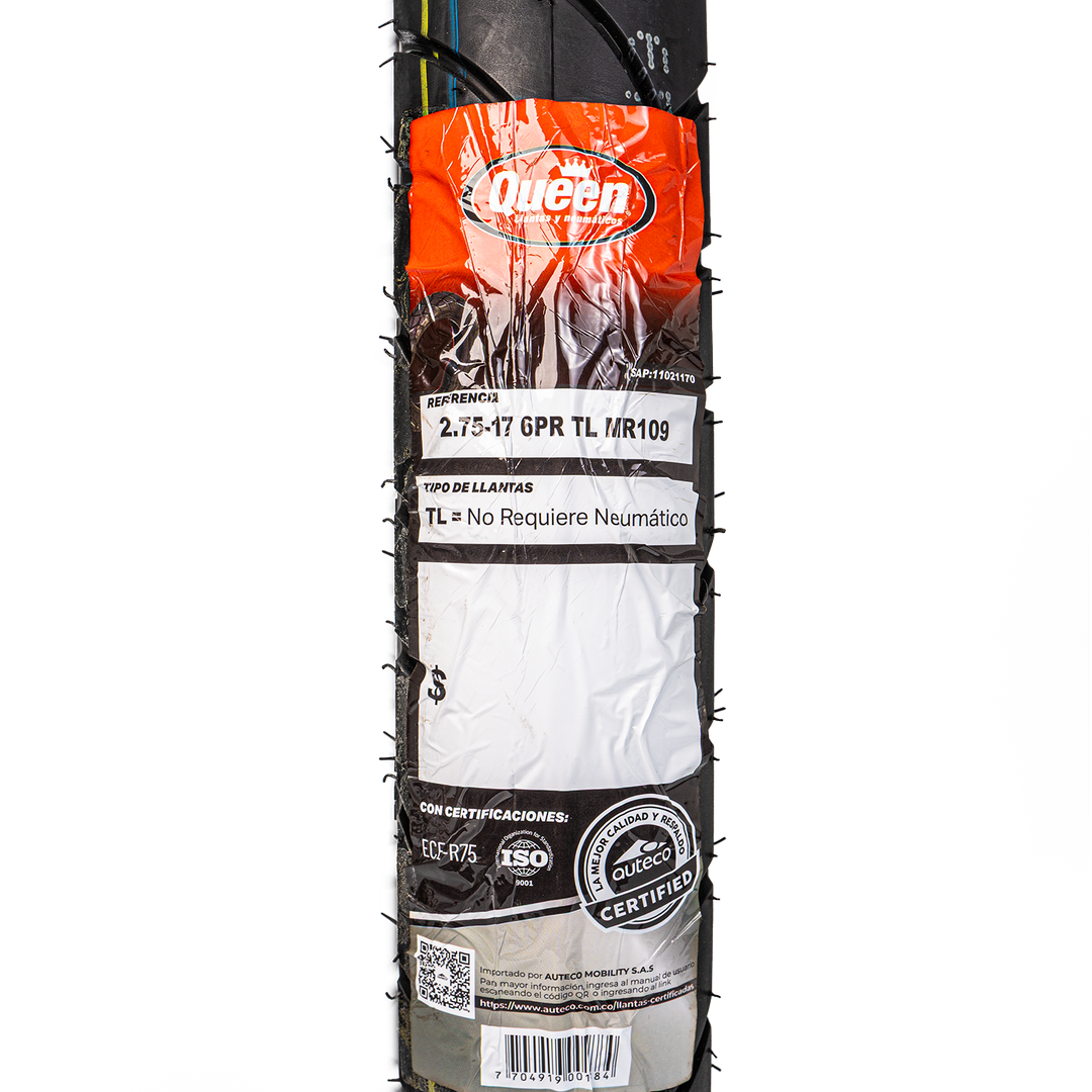 Llanta Queen Tire 2.75-17 MR109 Sellomatic