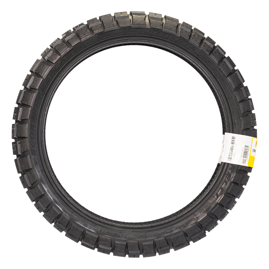 Llanta Pirelli 110/70R-17 SCORPION RALLY STR Delantera Sellomatic - Mundimotos