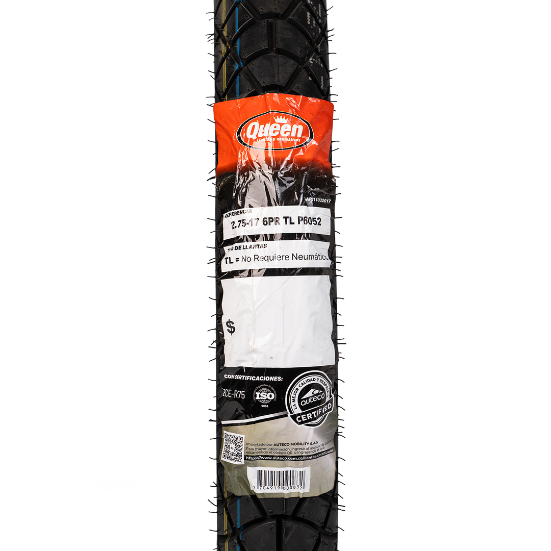 Llanta Queen Tire 2.75-17 P6052 Sellomatic - Mundimotos
