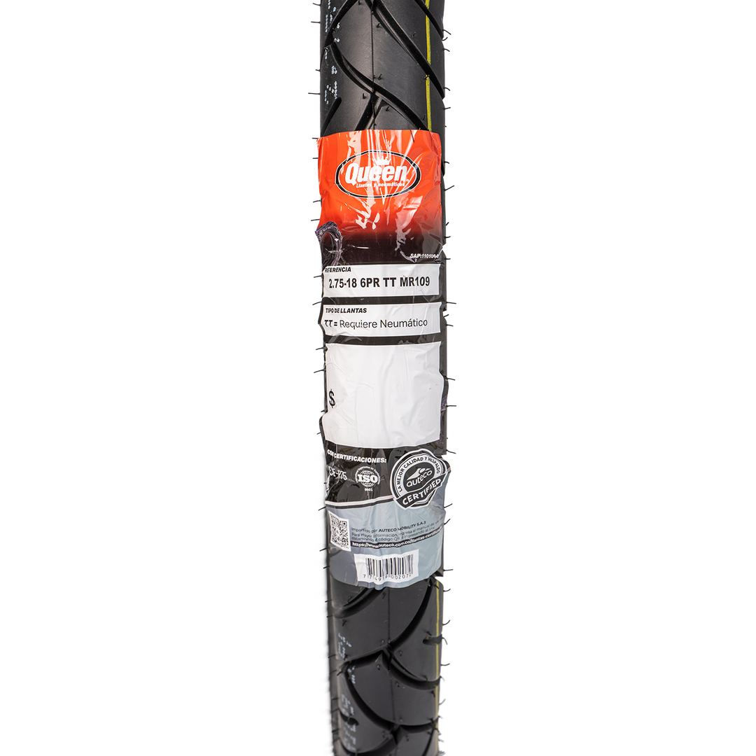 Llanta Queen Tire 2.75-18 MR109 Delantera Neumatico - Mundimotos