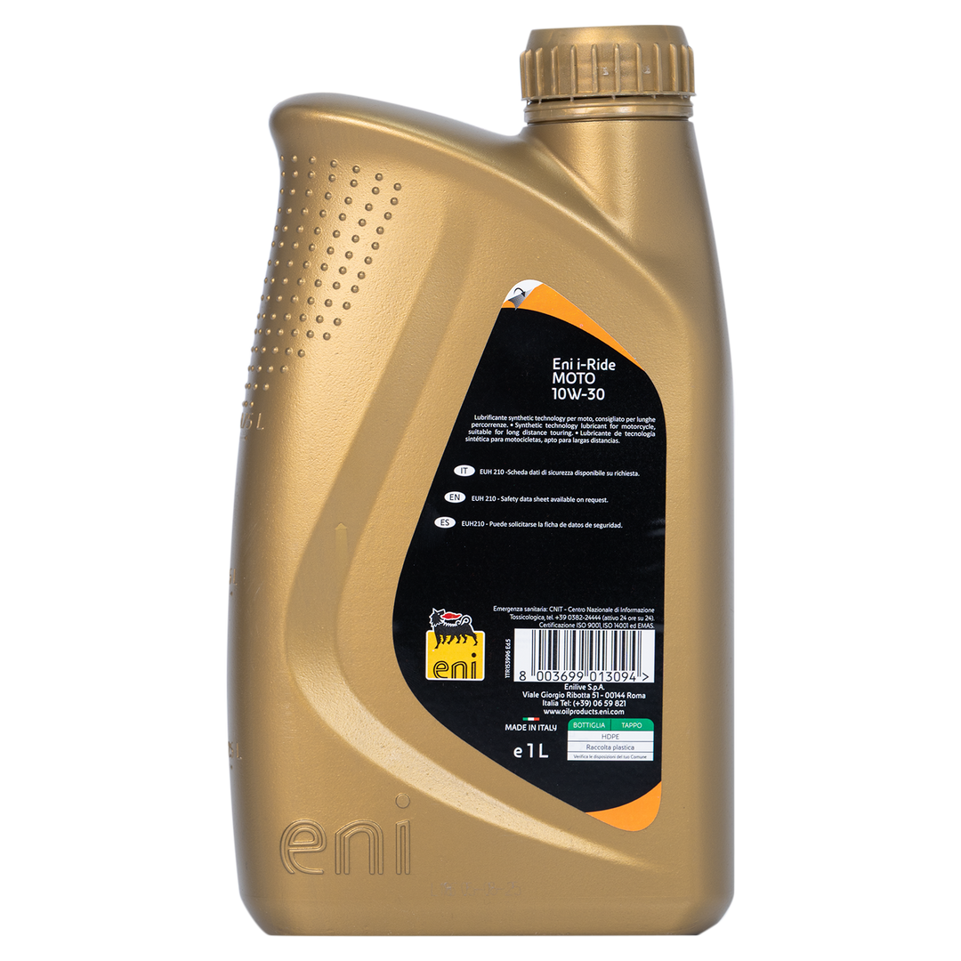 Aceite de Motor Eni 10W30 Semisintetico Ride Street 4 Tiempos