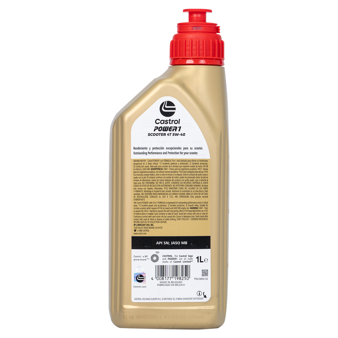 Aceite de Motor Castrol 5W40 Sintético Scooter Power1 4 Tiempos