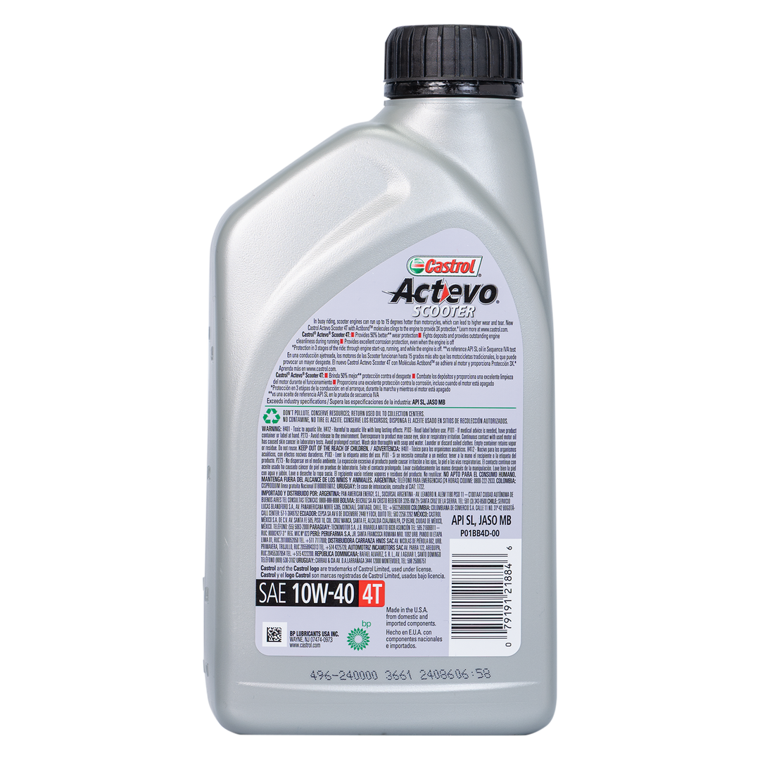 Aceite 10W40 Actevo Scooter Semisintético Castrol