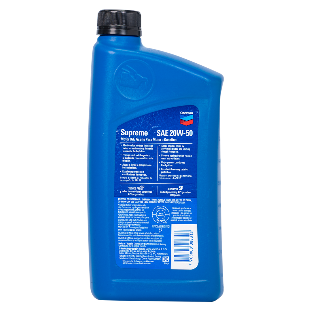 Aceite de Motor Chevron 20W50 Mineral Supreme 4 Tiempos
