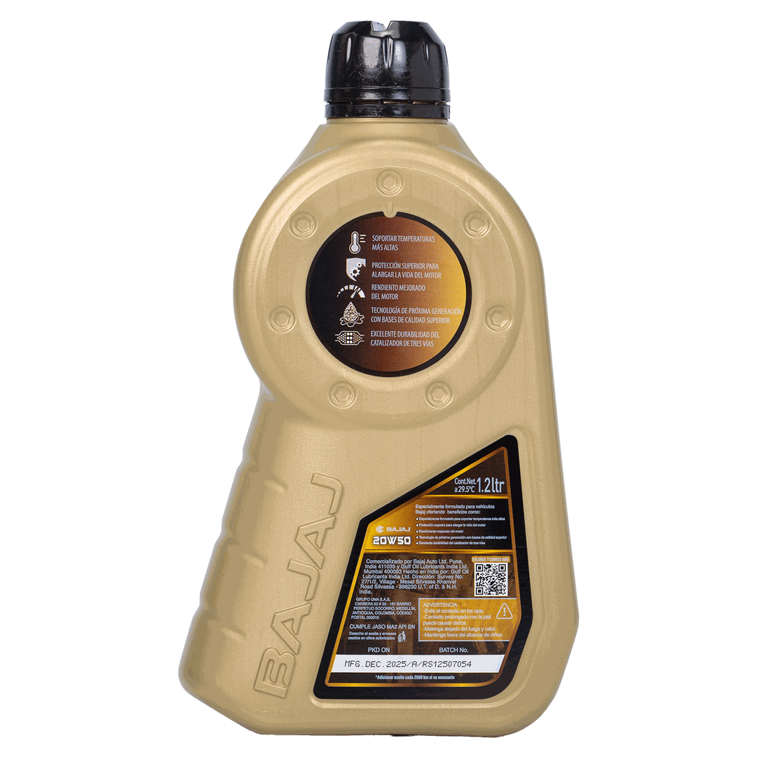 Bajaj Synthetic Engine Oil 20W50 1.2L 4-Stroke