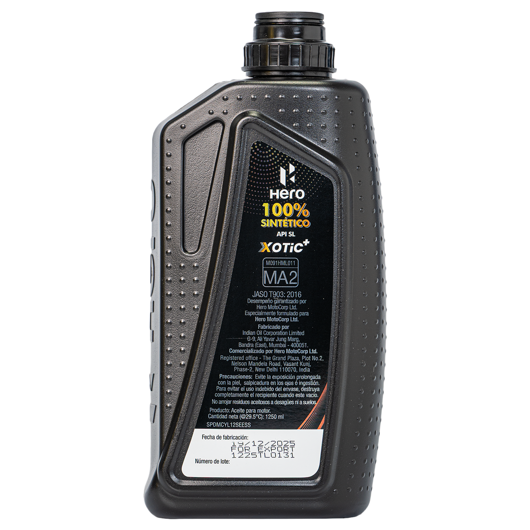 Aceite de Motor Hero 10W30 Sintetico XOTIC+ 4 Tiempos (1250ML)
