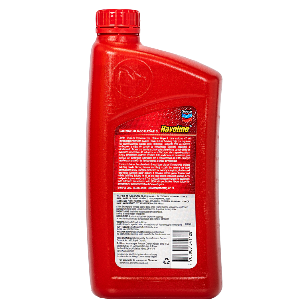 Aceite de Motor Havoline 20W50 Mineral