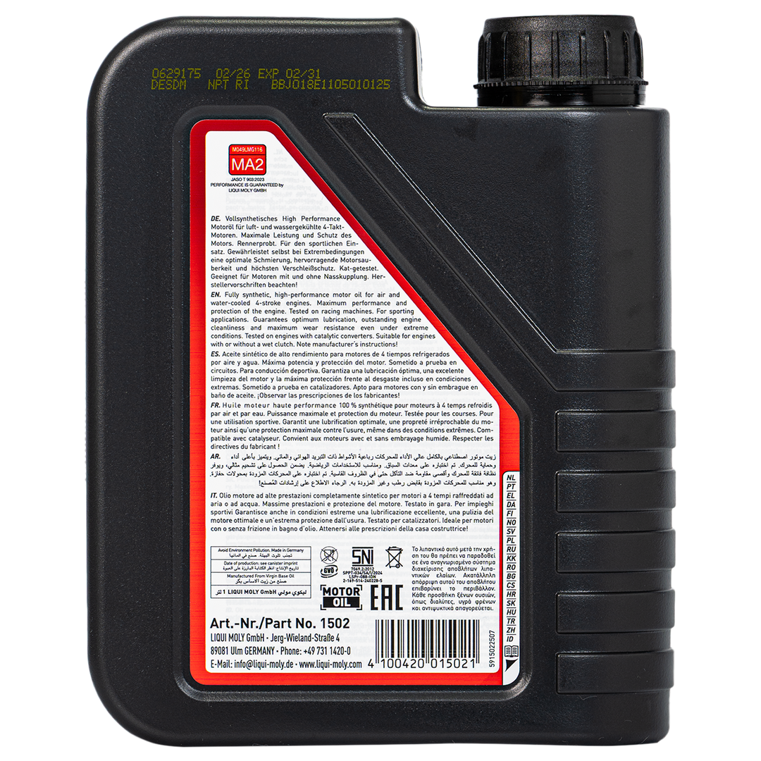 Aceite de Motor Liqui Moly 10W50 Sintetico Street Race 4 Tiempos