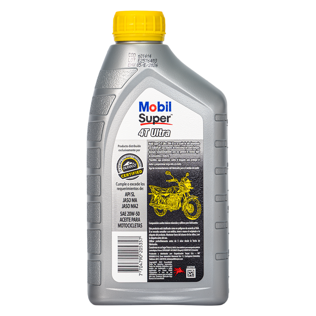 Aceite de Motor Mobil 20W50 Mineral Ultra 4 Tiempos