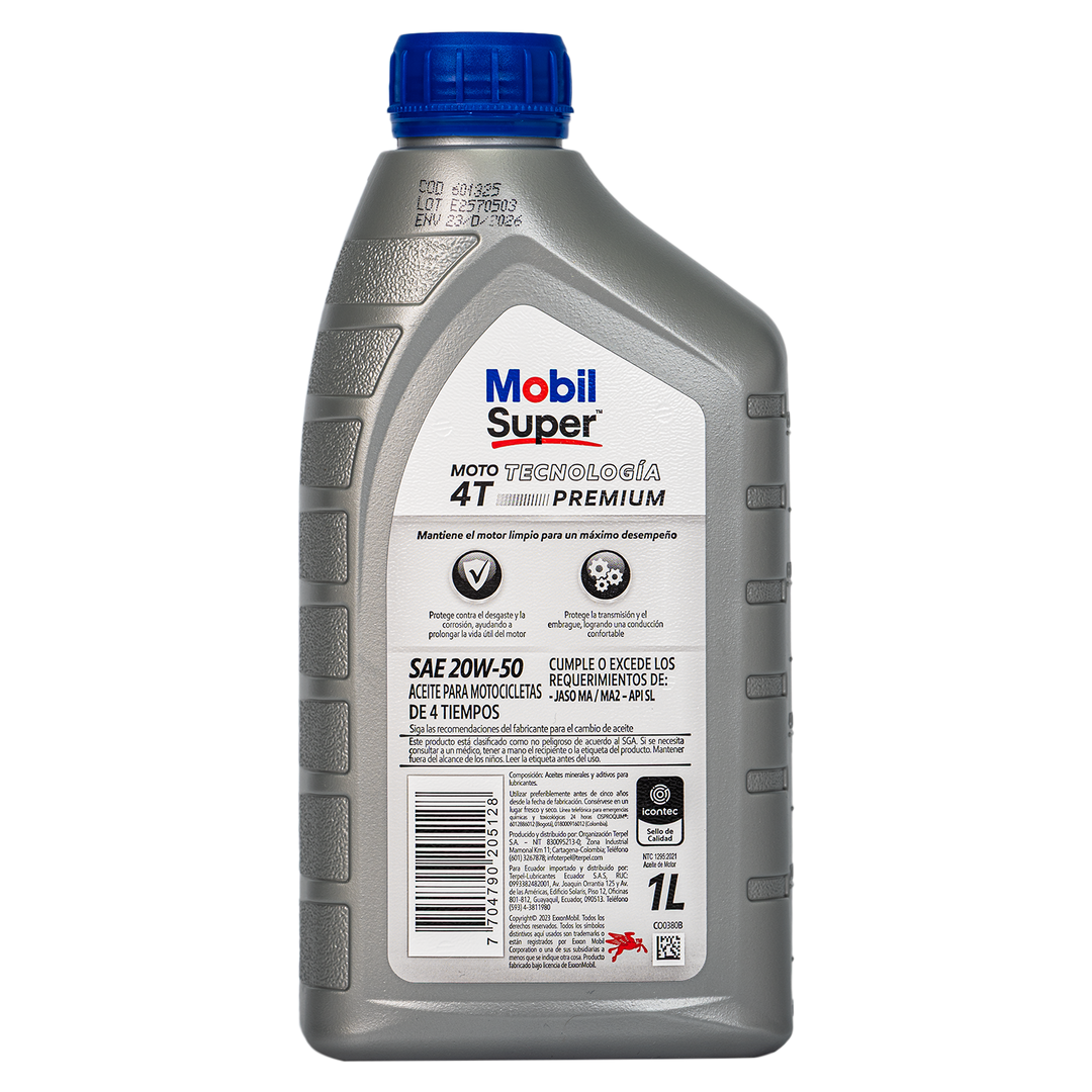 Aceite de Motor Mobil 20W50 Mineral Super 4 Tiempos