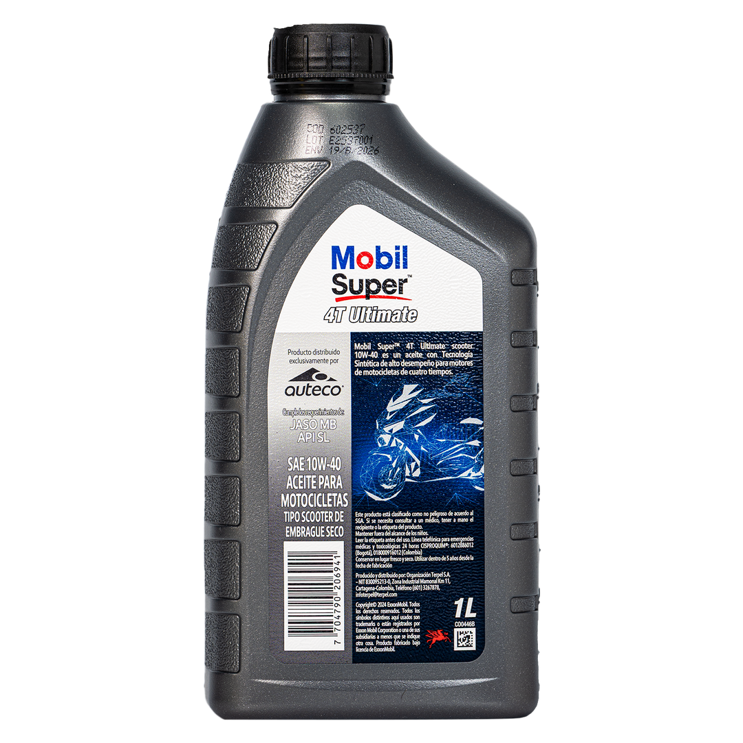 Aceite de Motor Mobil 10W40 Semisintetico Ultra Scooter 4 Tiempos