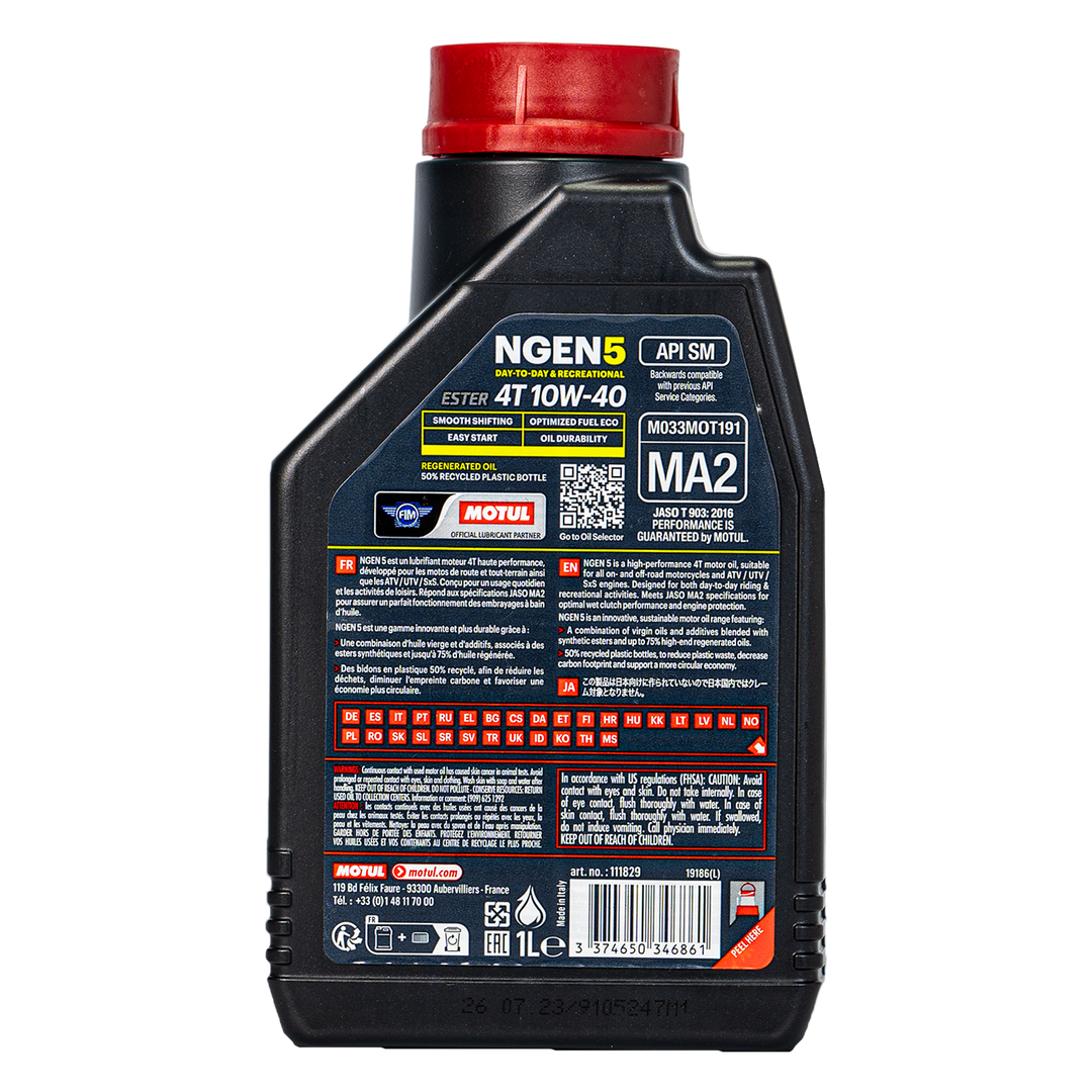 Aceite de Motor Motul 10W40 Semisintetico NGEN5 4 Tiempos
