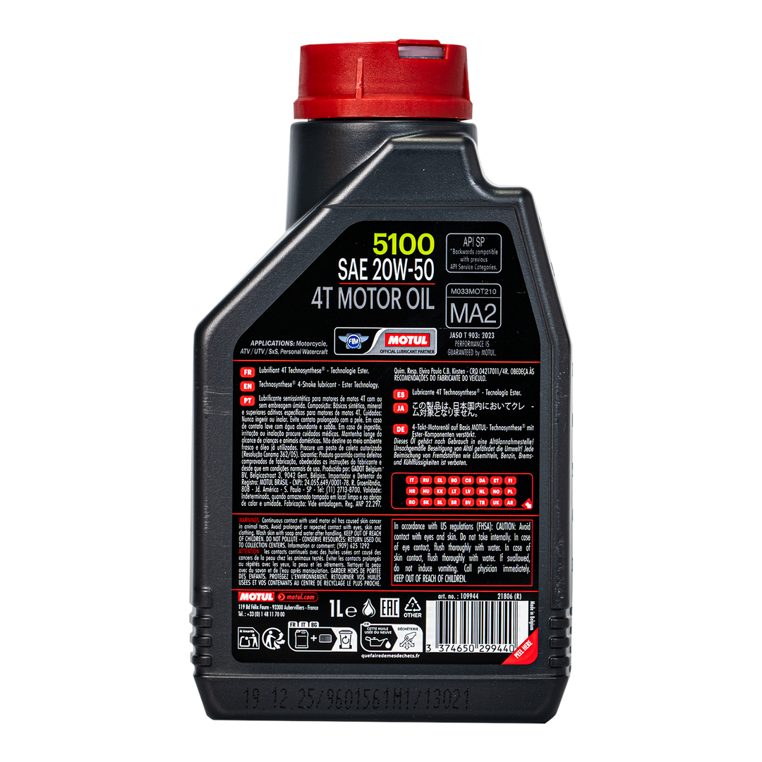 Aceite de Motor Motul 20W50 Semi-sintético 5100 4 Tiempos