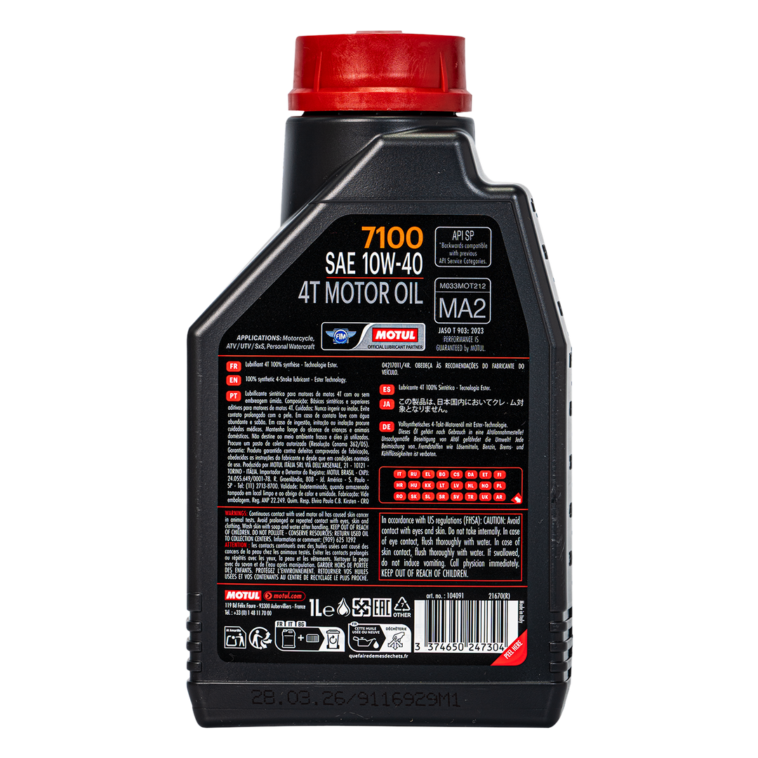 Motul 10W40 Synthetic 7100 4-Stroke Engine Oil