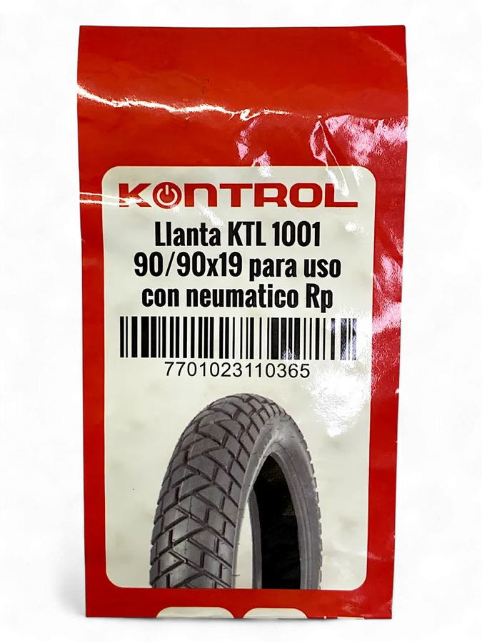 Llanta Kontrol Knt1001 090/90-19 Delantera Neumatico-Mundimotos