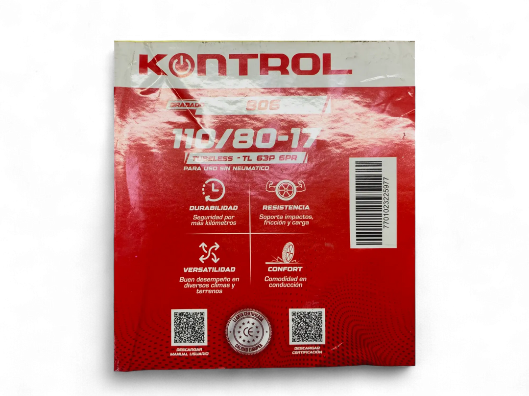 Llanta Kontrol Knt806 110/80-17 Trasera Sellomatic - Mundimotos