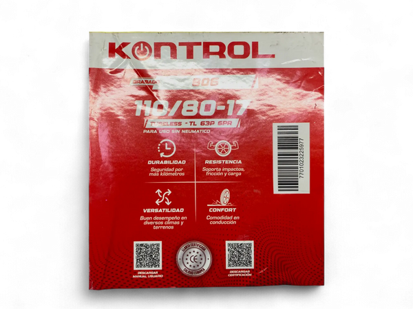 Llanta Kontrol Knt806 110/80-17 Trasera Sellomatic - Mundimotos