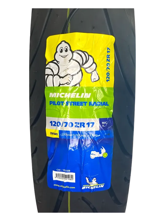 Llanta Michelin Pilot Street 120/70Zr-17 Delantera-Mundimotos