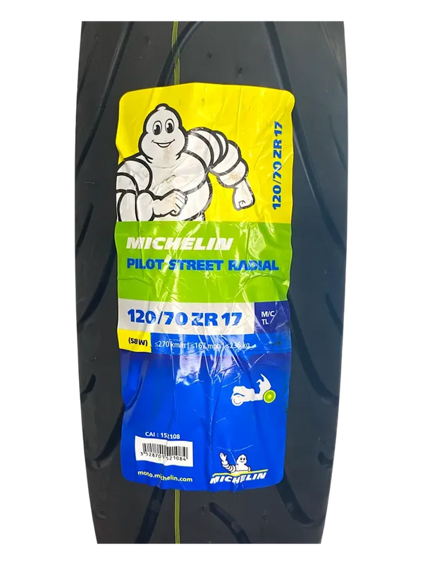 Llanta Michelin Pilot Street 120/70Zr-17 Delantera-Mundimotos