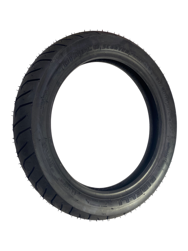 Llanta para moto Pirelli Diablo Scooter 90/90-14 Delantera (Sellomatic / TL)