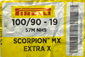 Llanta Pirelli Scorpion Mx Extra X 100/90-19 Neumatico-Mundimotos