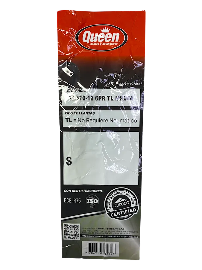 Llanta Queen Tire Mr044 12070-12 | llantas para scooter