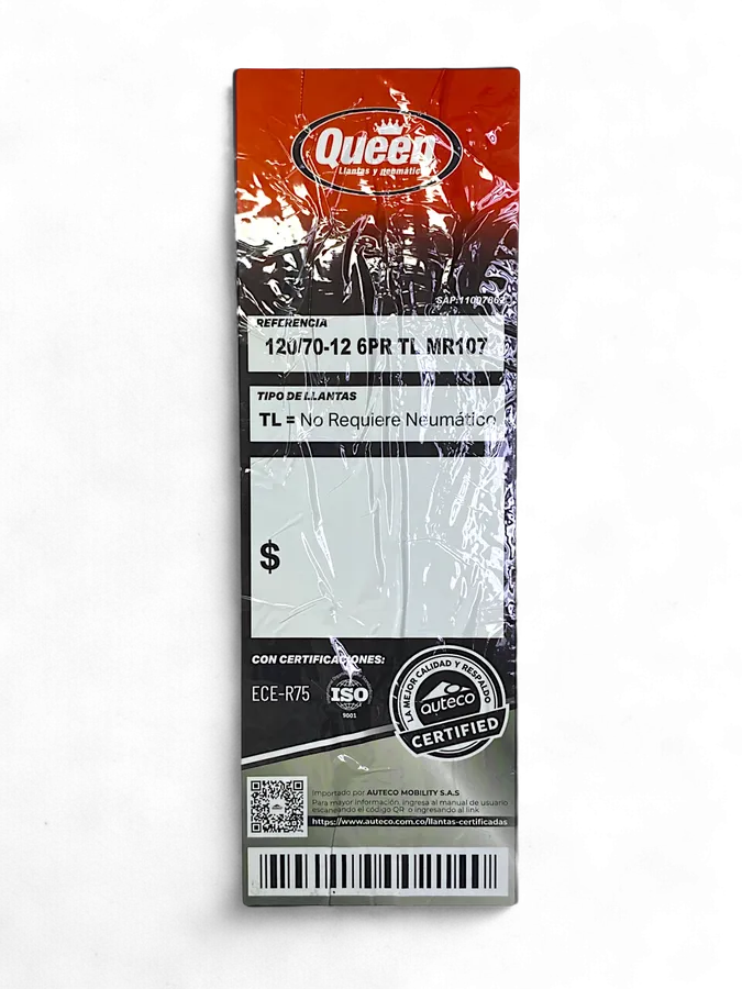 Llanta Queen Tire Mr107 120/70-12