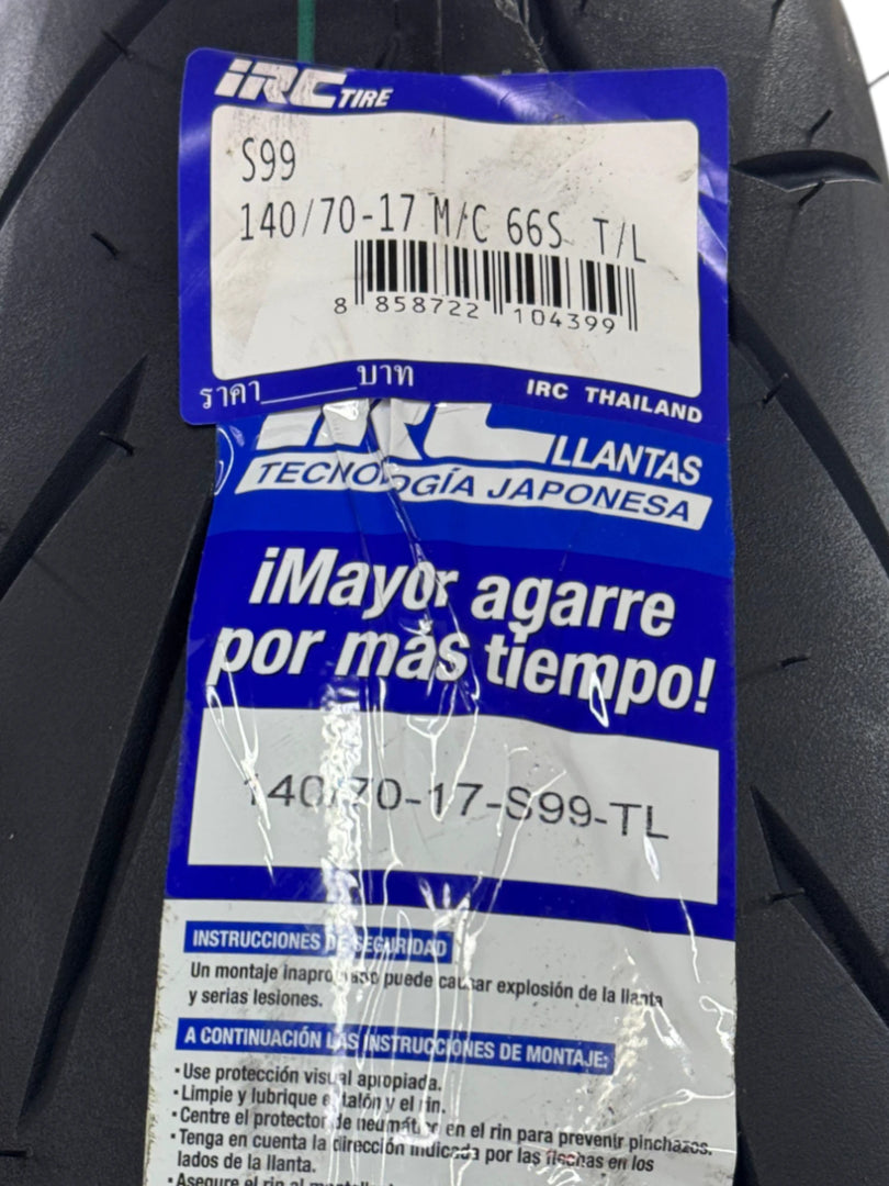 Llanta IRC IZ‑S S99 140/70‑17 TL – Llantas para moto