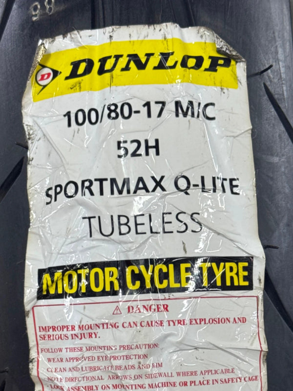 Llanta Dunlop Sportmax Q‑Lite 100/80-17 54H TL FR - Mundimotos