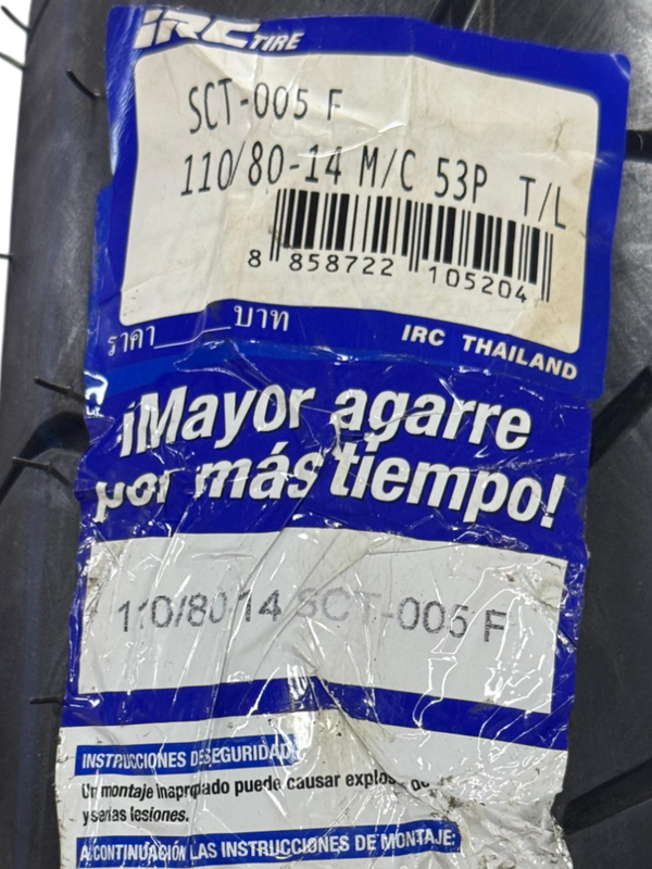 Llanta IRC SCT 005F 11080-14 TL Scooter DelanteraTrasera - Mundimotos