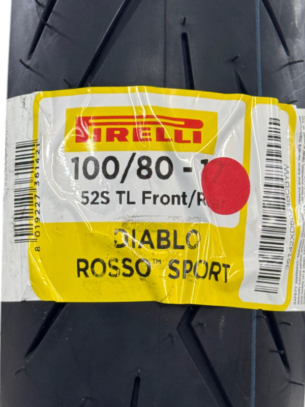 Llanta Pirelli Diablo Rosso Sport 100/80-17 TL FR/RR