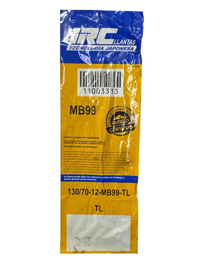 Llanta Irc Mb99 130/70-12 | llanta para moto