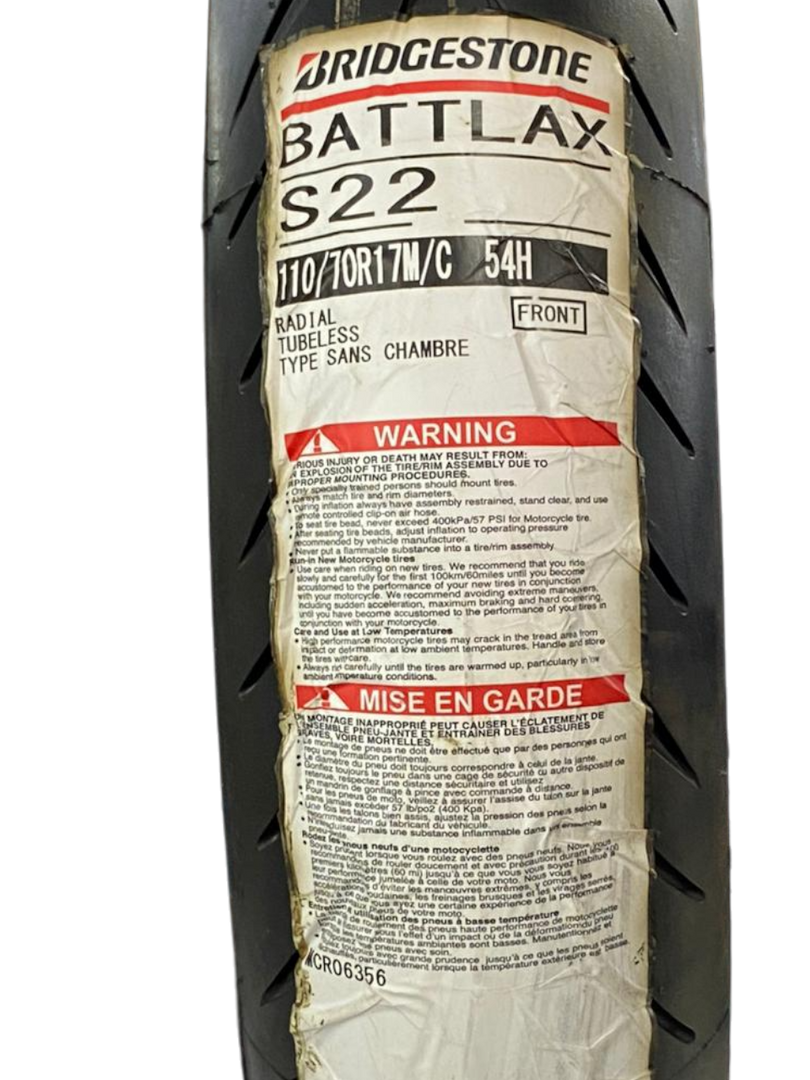 LLANTA 110/70R-17 BATTLAX S22 54H FR BRIDGESTONE - Mundimotos