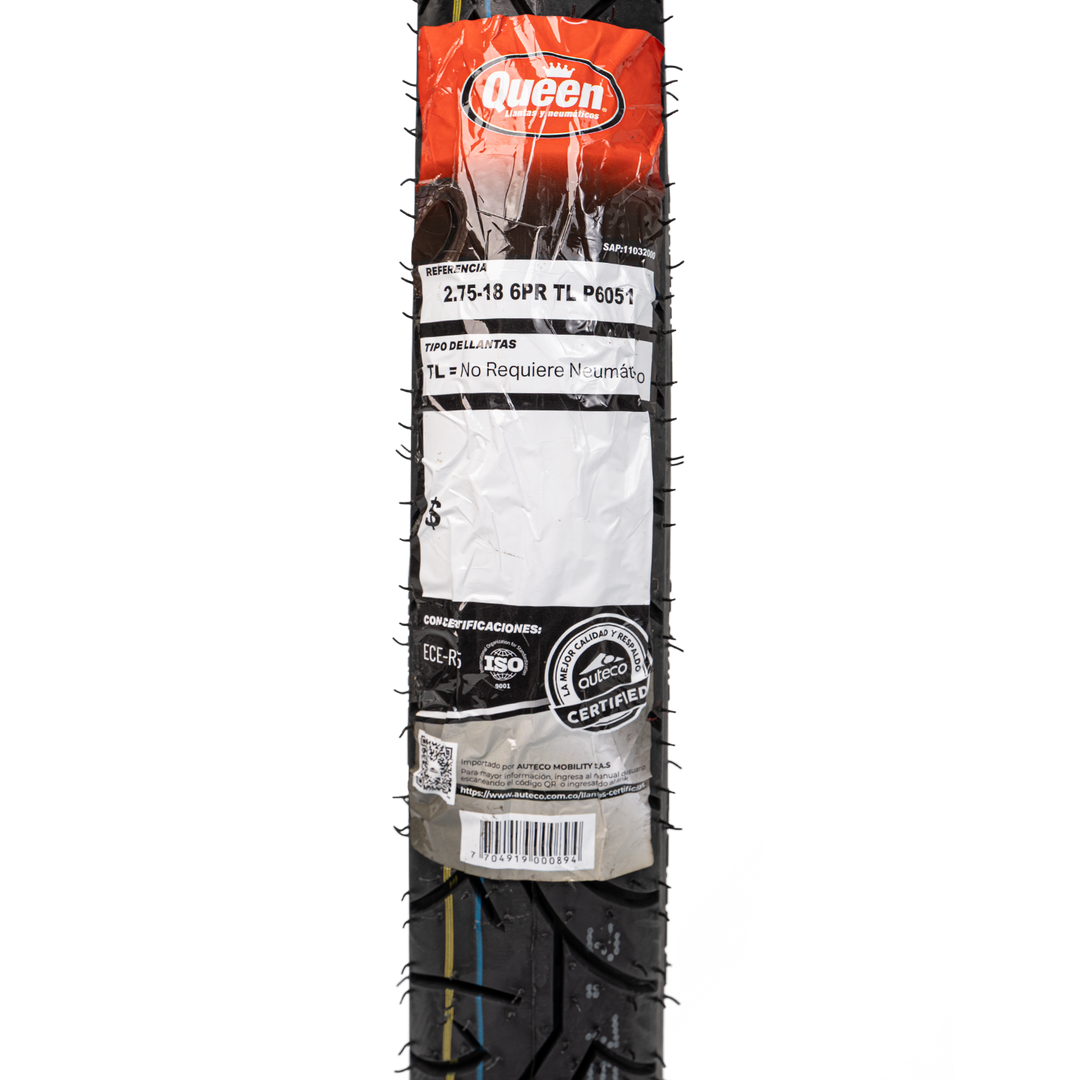 Llanta Queen Tire 2.75-18 P6051 Sellomatic - Mundimotos