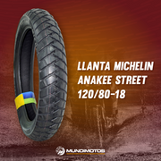 LLANTA 120/80-18 62T RR TL ANAKKE STREET MICHELIN - Mundimotos