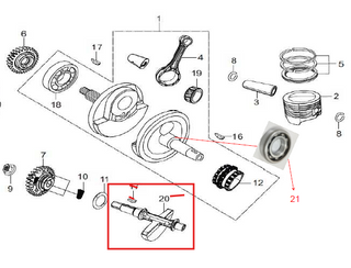 Contrabalanceador de Cigüeñal Hunk 190R - Thriller 200 - Xpulse 200 Hero Original