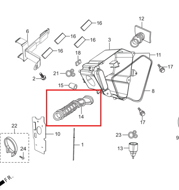 HERO DELUXE EUII AIR FILTER HOSE