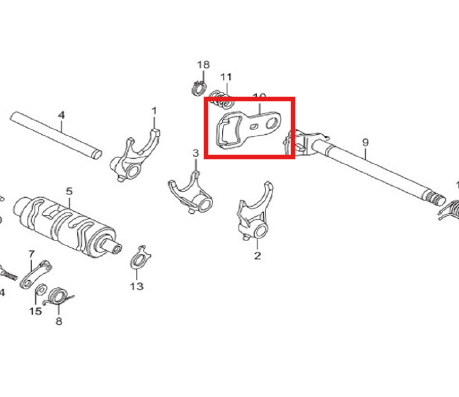 Garra para Eje de Cambios Karizma Zmr Hero Original - Mundimotos