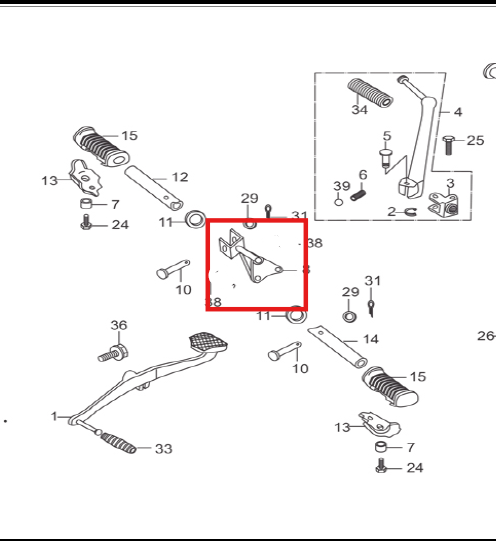 Soporte de Posapié Delantero Derecho Eco 100 Deluxe Hero Original
