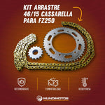 Cargar imagen en el visor de galería, Kit Arrastre Fz 250 Generico Cassarella Nacional (46/15 Dientes) - Mundimotos