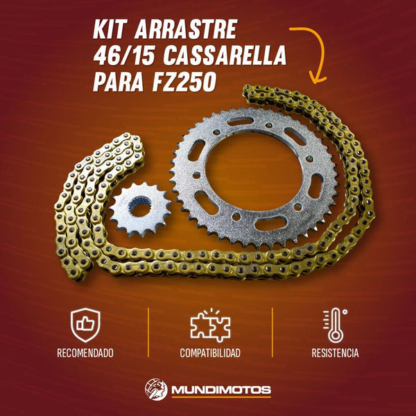 Kit Arrastre Fz 250 Generico Cassarella Nacional (46/15 Dientes) - Mundimotos