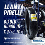 Cargar imagen en el visor de galería, LLANTA 110/70R 17 DIABLO ROSSO III TL FR PIRELLI DELANTERA 54H PIRELLI - Mundimotos