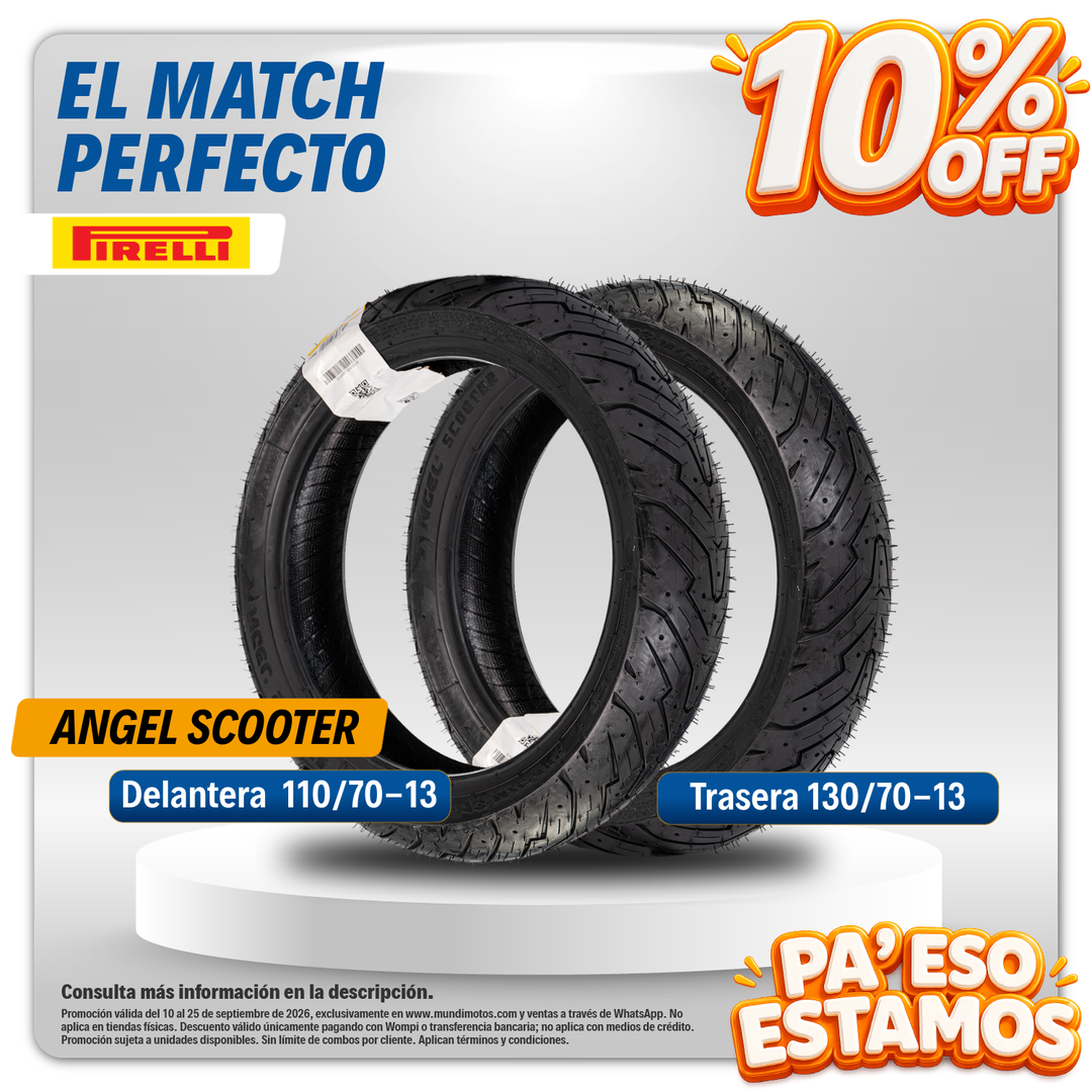 Combo de Llantas Pirelli | 130/70-13 y 110/70-13 Angel Scooter