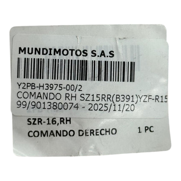Comando Derecho Sz15 RR (B391) / Yzf / R15 
