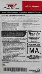Load image into Gallery viewer, ficha de aceite honda 10w-30