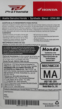ficha de aceite honda 10w-30